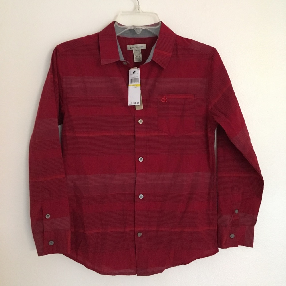 NWT Calvin Klein Button Up Long Sleeve M (10-12)